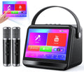 Karaoke Machine with Lyrics Display, Portable Bluetooth Speaker with 7 inch HD Touch Screen, WiFi Karaoke Player with 2 Wireless Mics for Home Party Family Gathering Birthday Gifts